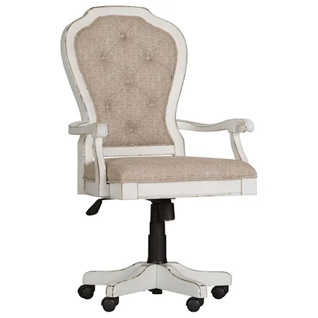 Traditional Executive Desk Chair with Button Tufted Seat Back